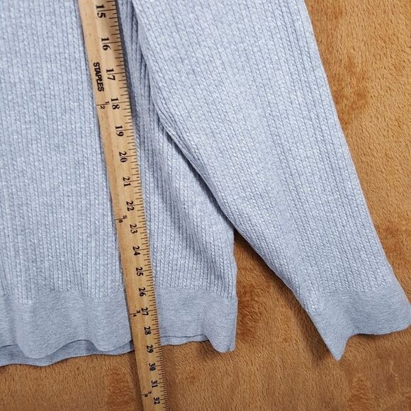 THEORY Sweater Mens XXL Gray Pullover Crew Ribbed Knit RILAND $225 - Picture 7 of 8